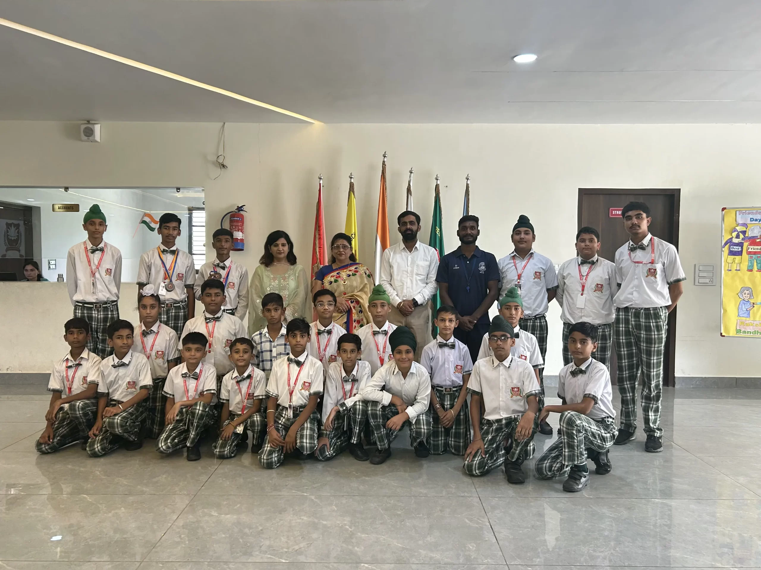 group of teachers and students